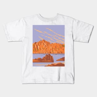 Watson Lake at Granite Dells in Prescott Arizona USA WPA Art Poster Kids T-Shirt